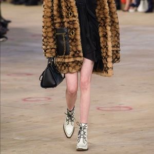 $795 Coach RUNWAY BOOTS! NWOT! Coach Lace-Up gossip leather ankle boots 6.5